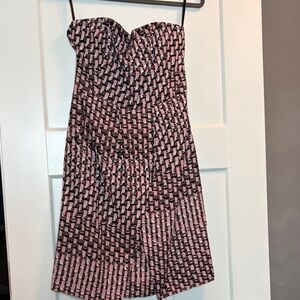 Banana Republic Strapless Pink and Black Dress